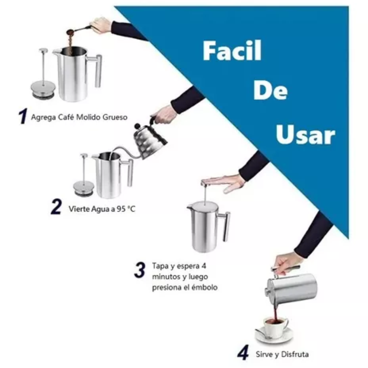 Miniatura 3 de Prensa Cafetera De 1 Litro